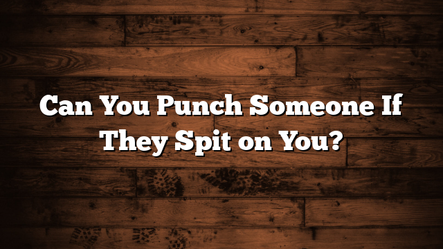 Can You Punch Someone If They Spit on You?