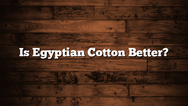 Is Egyptian Cotton Better?