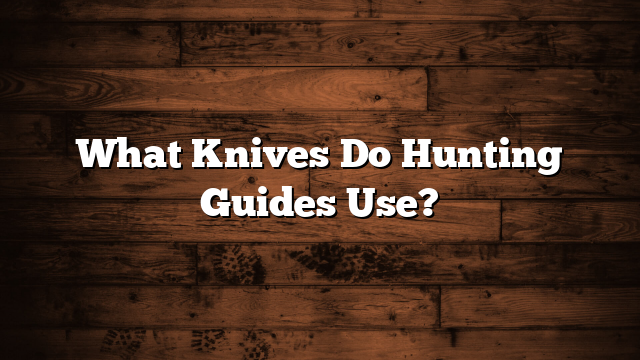 What Knives Do Hunting Guides Use?