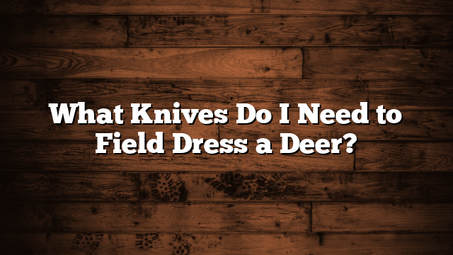 What Knives Do I Need to Field Dress a Deer?