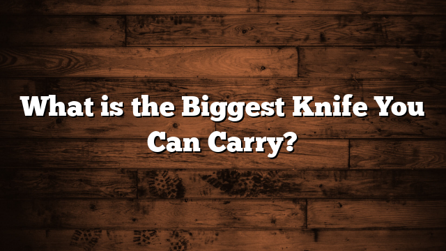 What is the Biggest Knife You Can Carry?