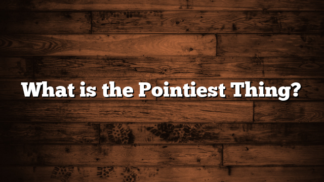 What is the Pointiest Thing?