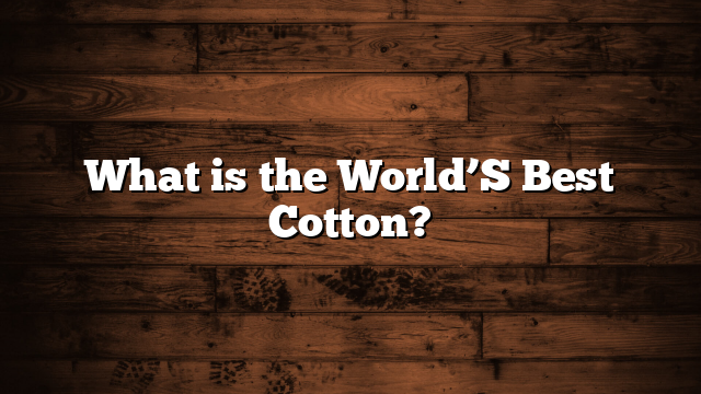 What is the World’S Best Cotton?